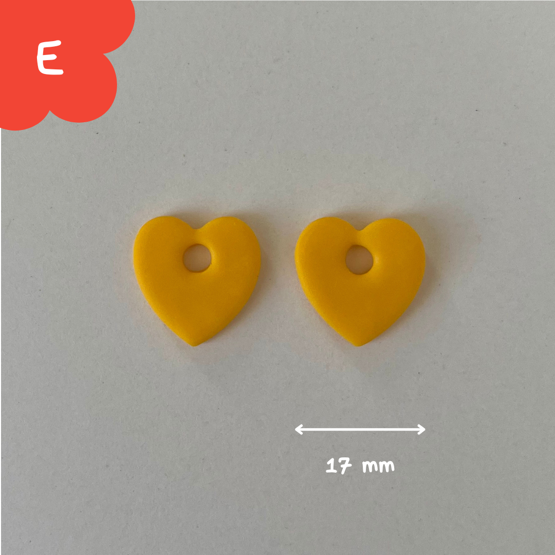Pampilles coeur jaune tournesol