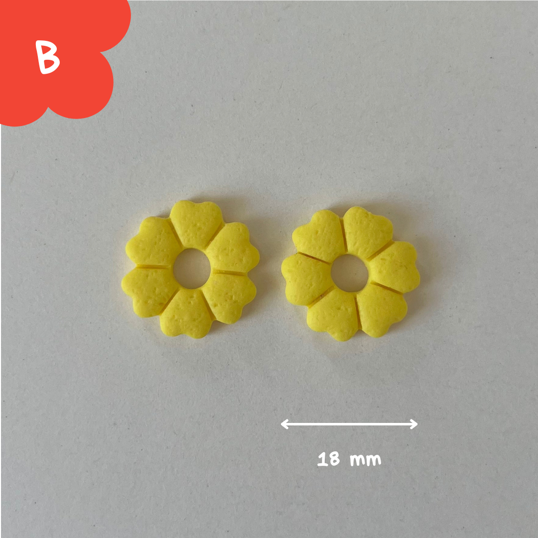 Pampilles fleur trèfle jaunes