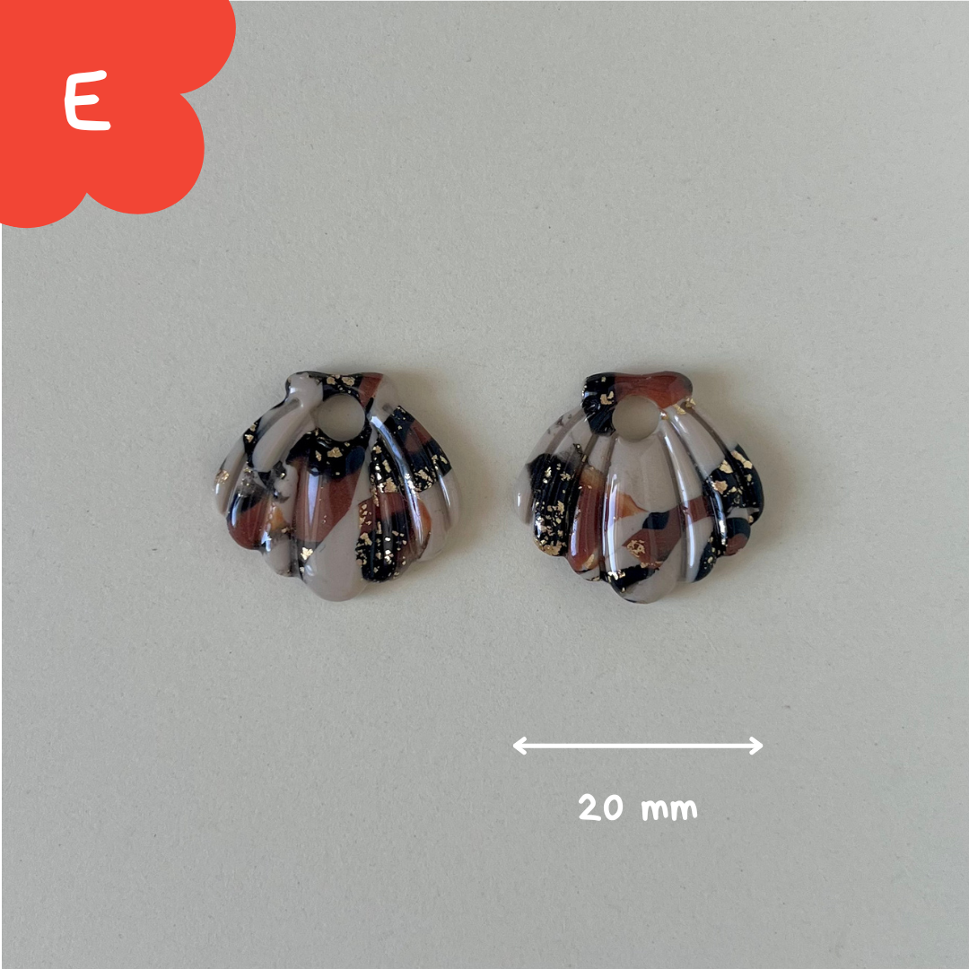 Pampilles coquillage beiges et marron
