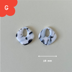 Pampilles losange arrondi blanches et noires