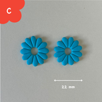Pampilles marguerite bleu turquoise