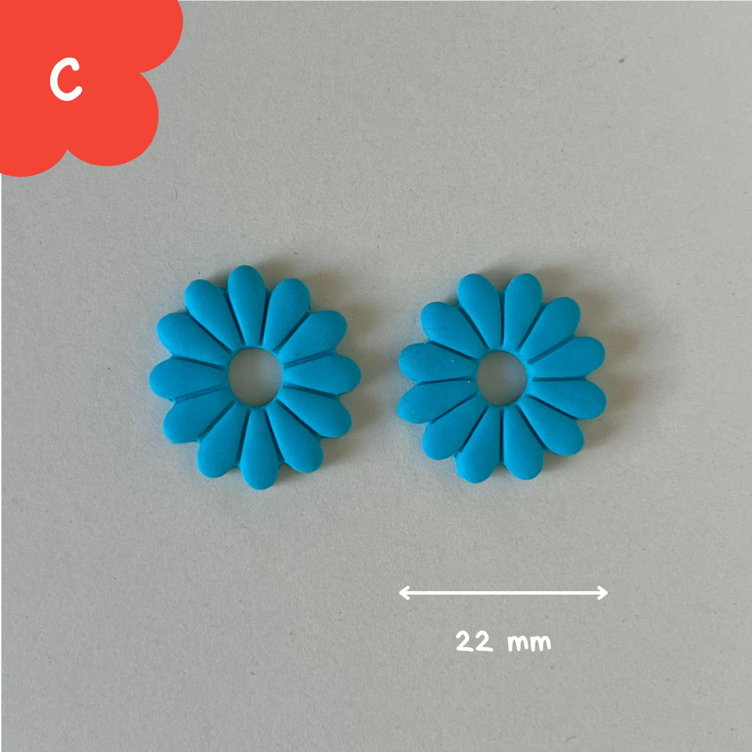 Pampilles marguerite bleu turquoise