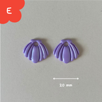 Pampilles coquillage mauves pastel nacrées