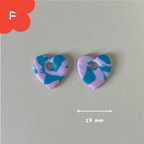 Pampilles coeur bleues et roses