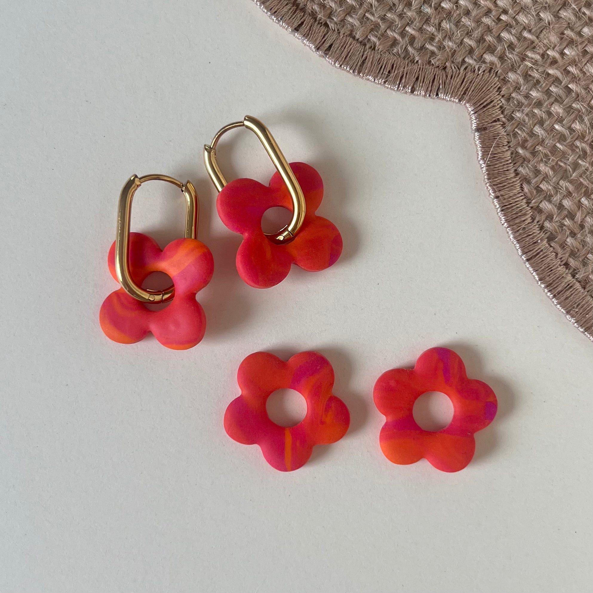 Pampilles roses et orange