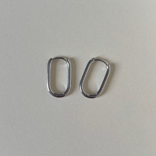 Créoles ovales 19×12mm – Argenté